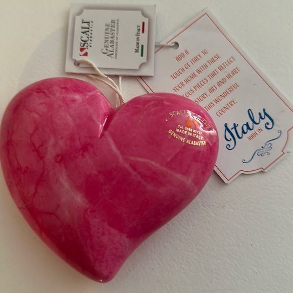 Pink Heart Alabaster Made in Italy NWT - Picture 4 of 4